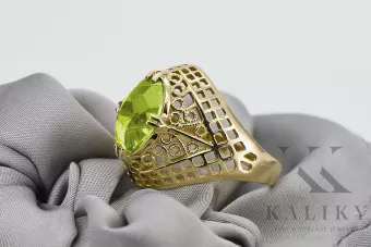 Yellow Peridot 14K Yellow gold Ring Vintage Jewlery vrc030y